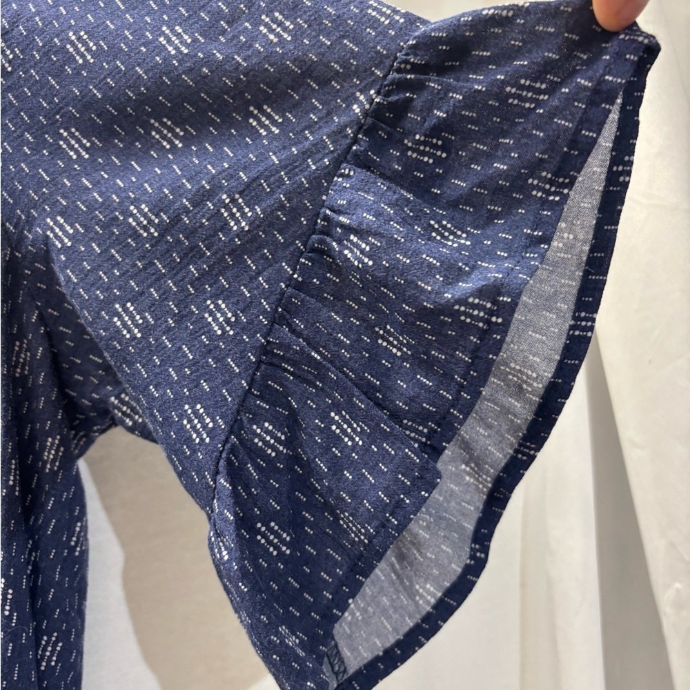 ANTHROPOLOGIE Navy Midi Dress with Tie Waist - Picture 5 of 8
